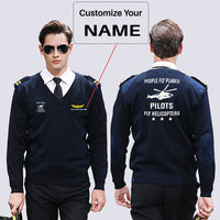 Thumbnail for People Fly Planes Pilots Fly Helicopters Designed Wool Pilot Sweaters