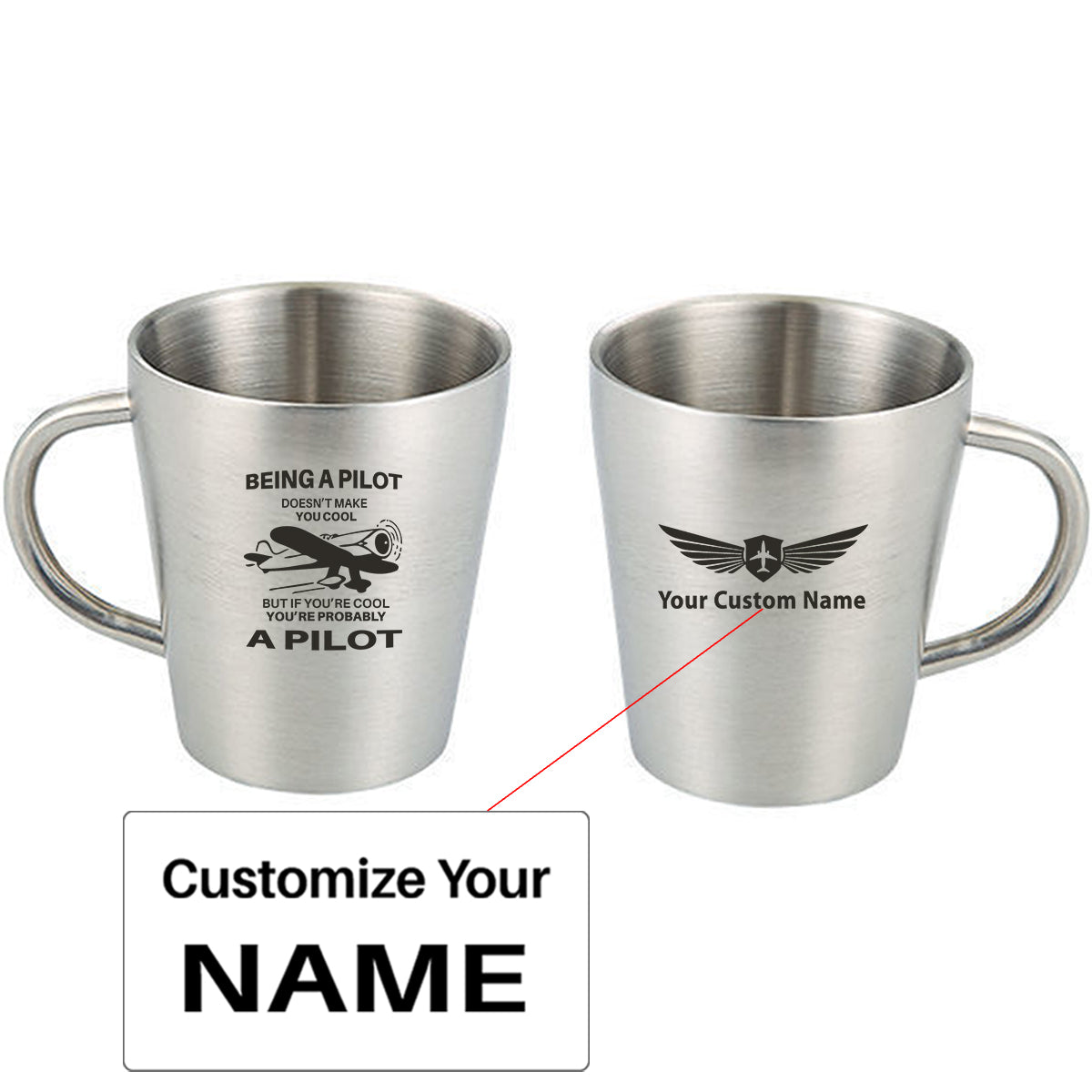 If You're Cool You're Probably a Pilot Designed Stainless Steel Coffee Mugs