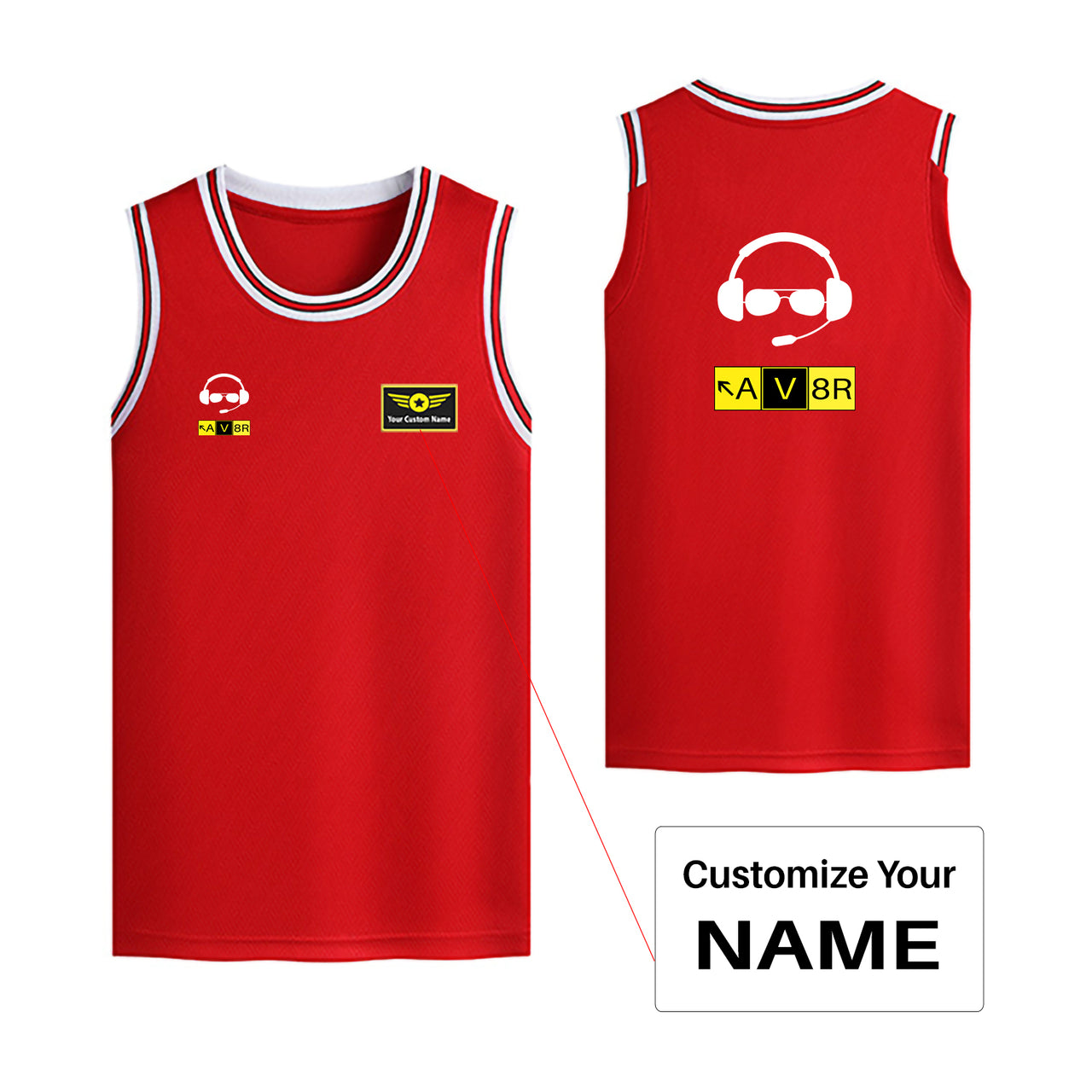 AV8R 2 Designed Basketball Style Sports Tank Tops