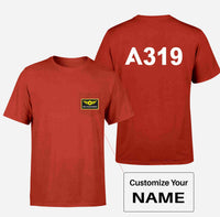 Thumbnail for A319 Flat Text Designed Pocket T-Shirts