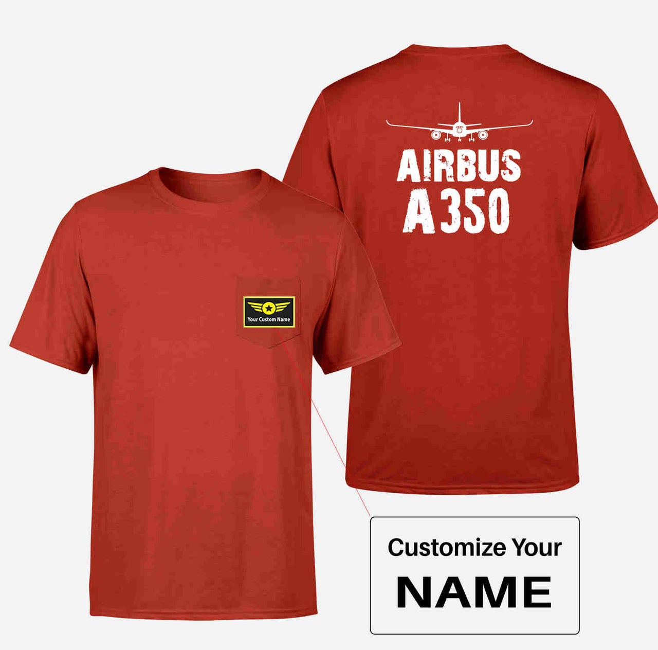 Airbus A350 & Plane Designed Pocket T-Shirts