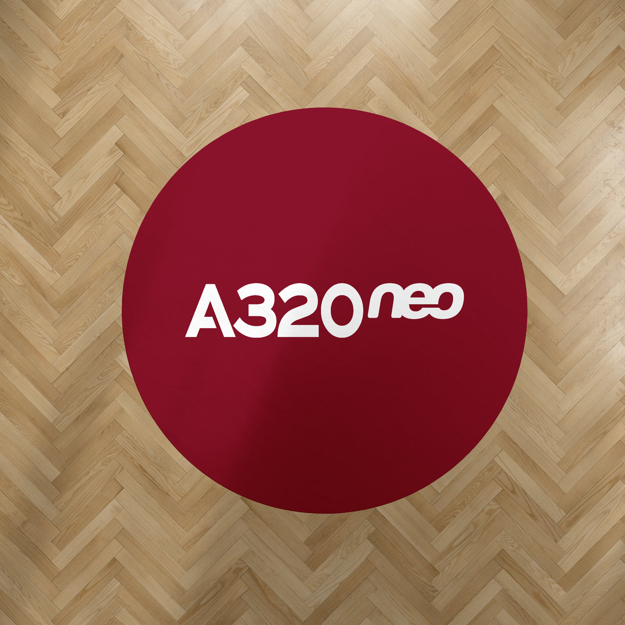 A320neo & Text Designed Carpet & Floor Mats (Round)