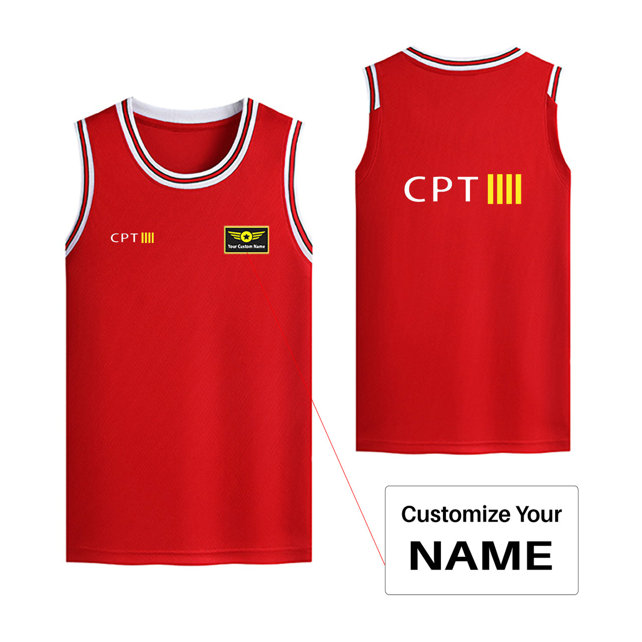 CPT & 4 Lines Designed Basketball Style Sports Tank Tops