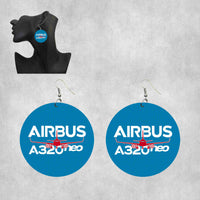 Thumbnail for Amazing Airbus A320neo Designed Wooden Drop Earrings