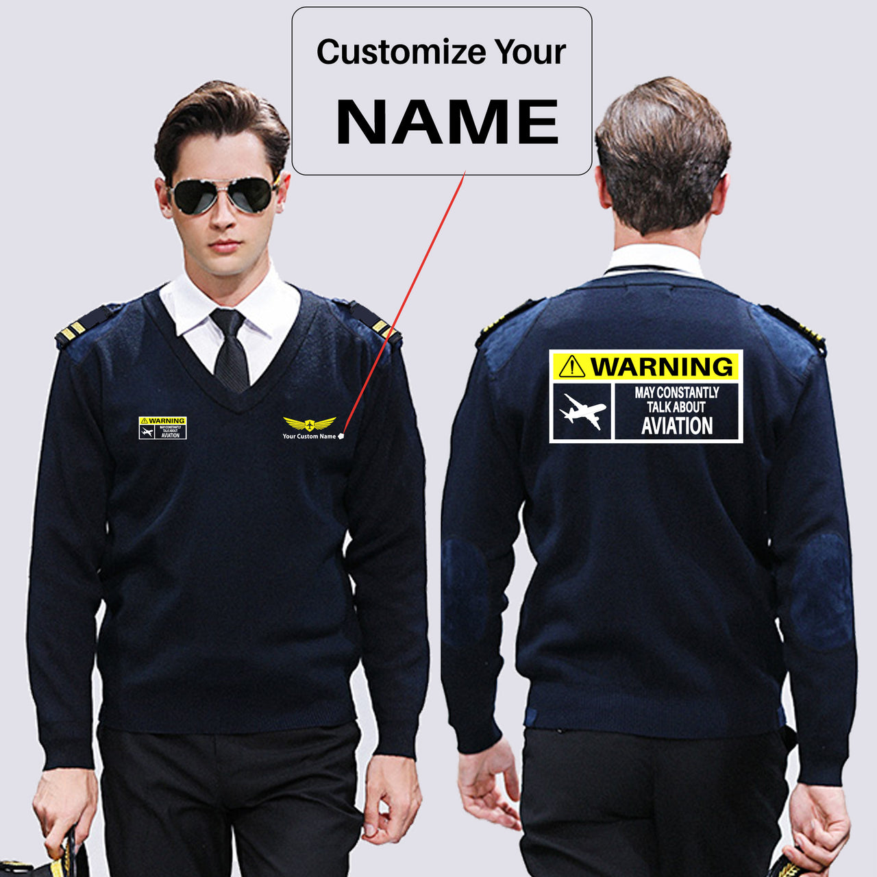 Warning May Constantly Talk About Aviation Designed Wool Pilot Sweaters