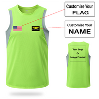 Thumbnail for Your Custom Name & Flag + Logo Designed Sleveless Quick Dry Sports Tank Tops