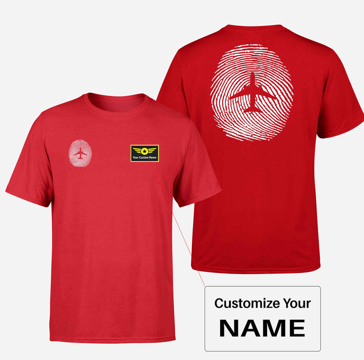 Aviation Finger Print Double-Side T-Shirts