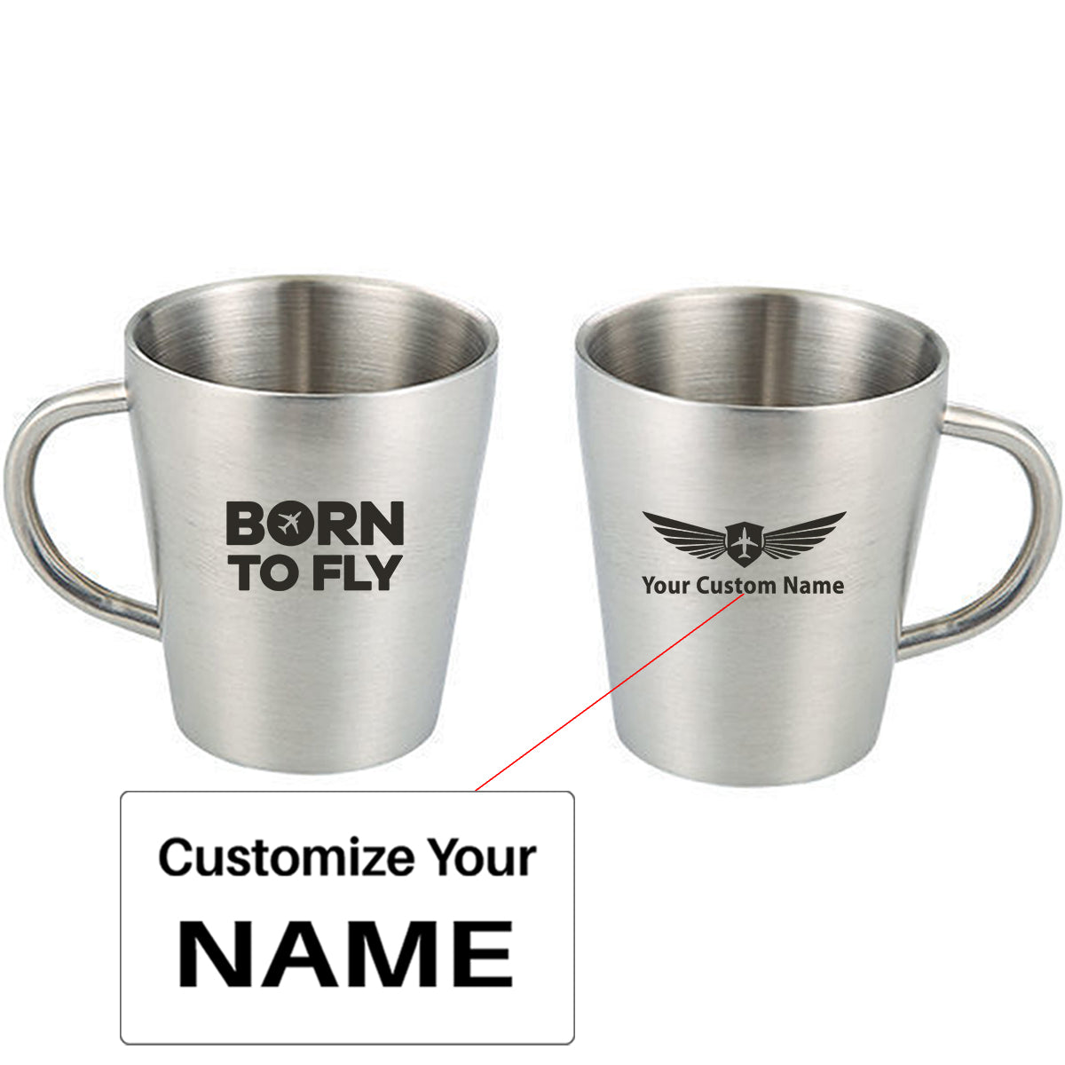 Born To Fly Special Designed Stainless Steel Coffee Mugs