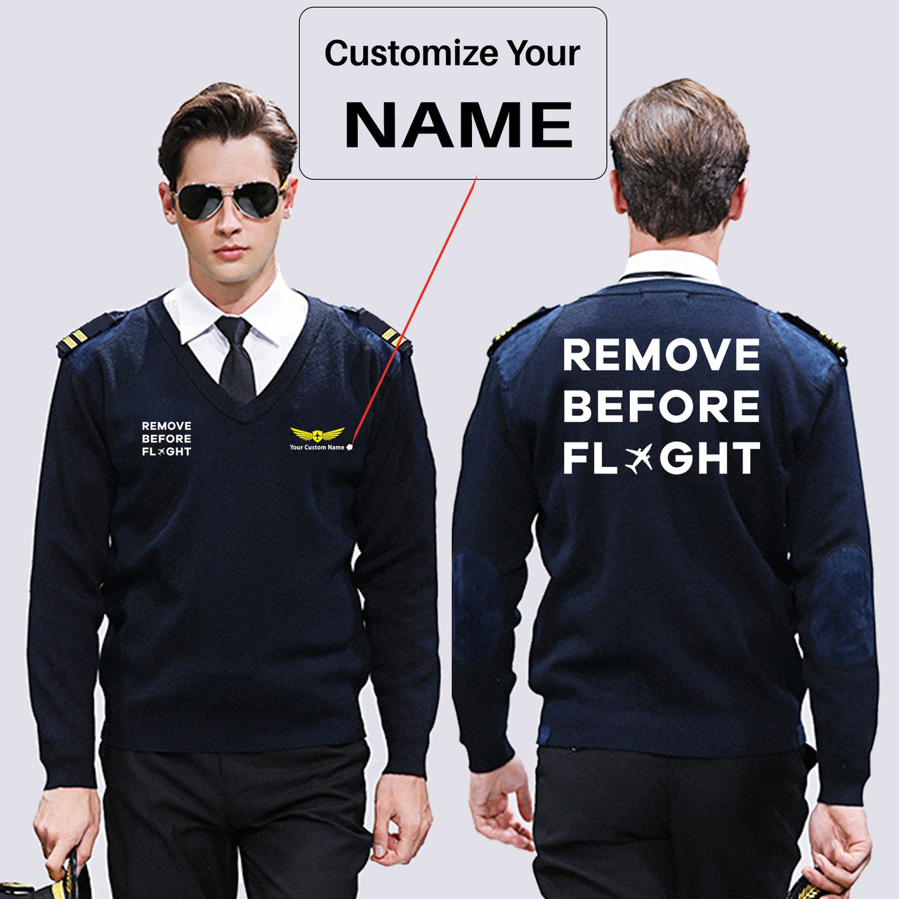 Remove Before Flight Designed Wool Pilot Sweaters