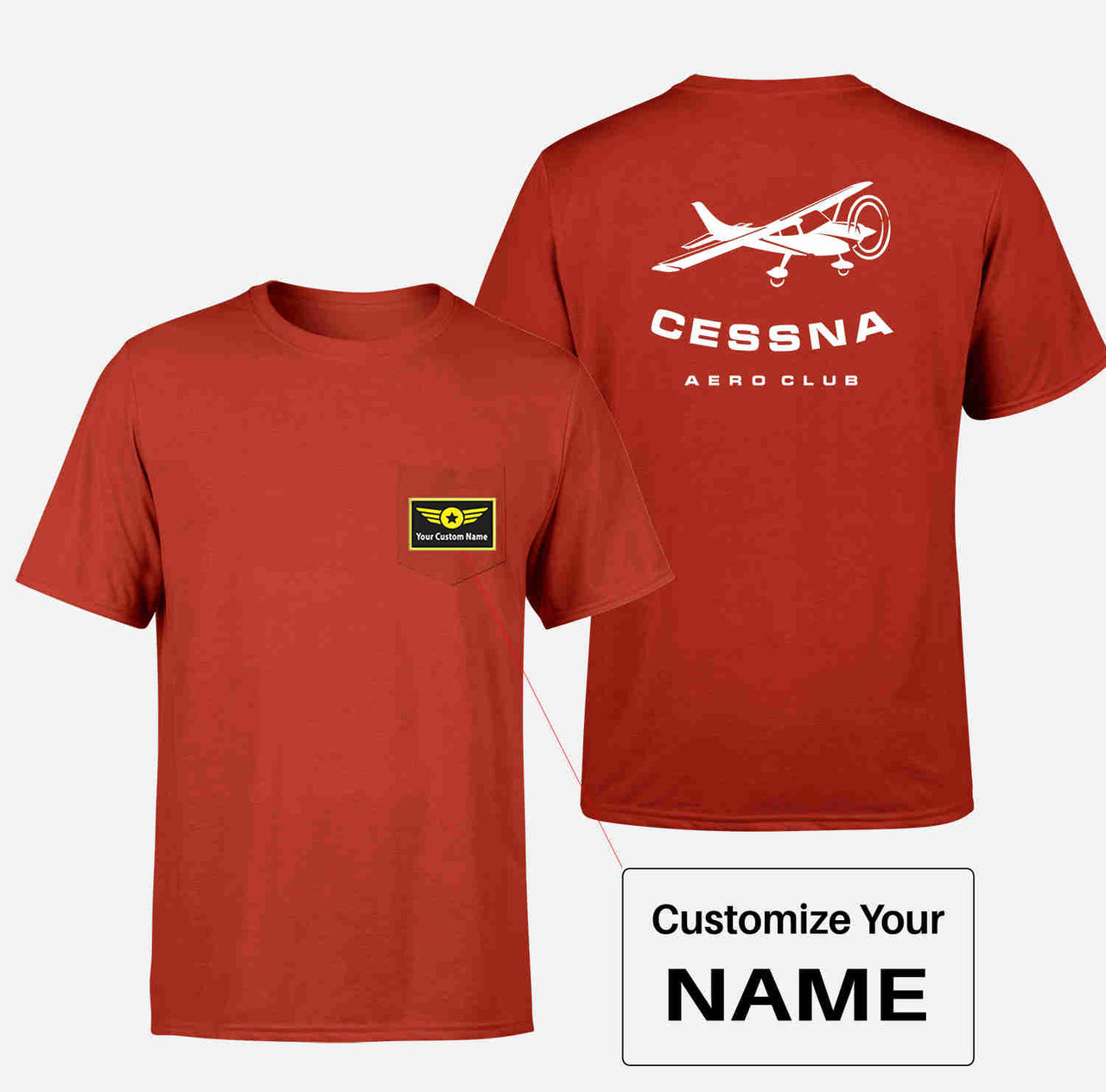 Cessna Aeroclub Designed Pocket T-Shirts