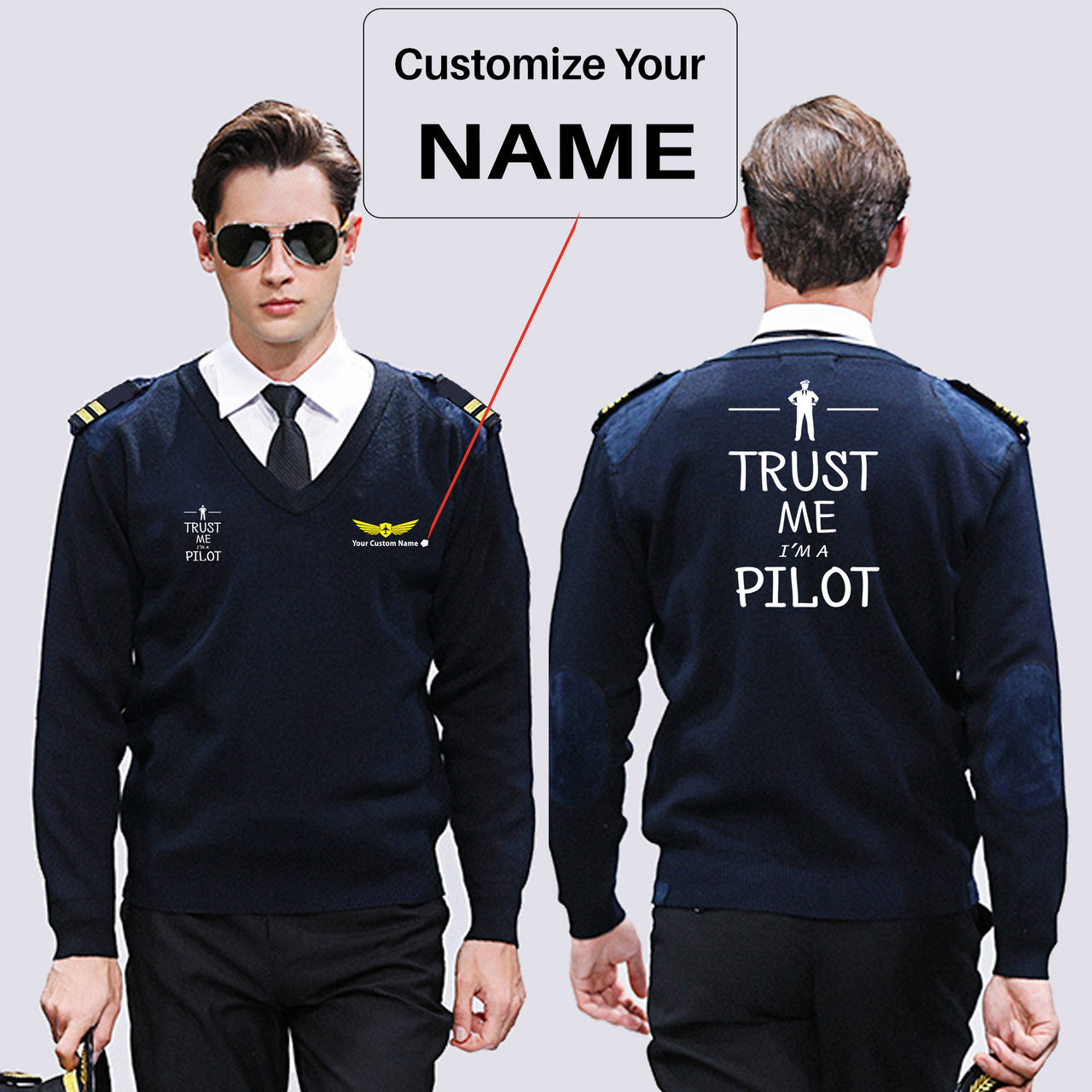 Trust Me I'm a Pilot Designed Wool Pilot Sweaters