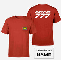 Thumbnail for Boeing 777 & Text Designed Pocket T-Shirts