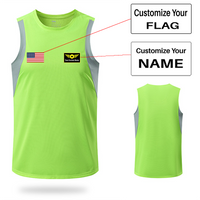 Thumbnail for Your Custom Name & Flag (Special Badge)Designed Sleveless Quick Dry Sports Tank Tops