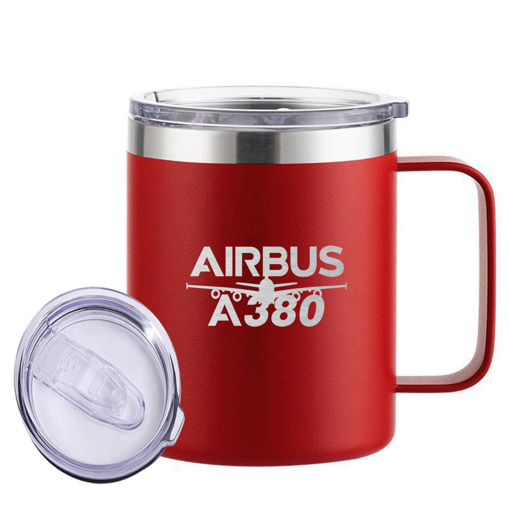 Amazing Airbus A380 Designed Stainless Steel Laser Engraved Mugs