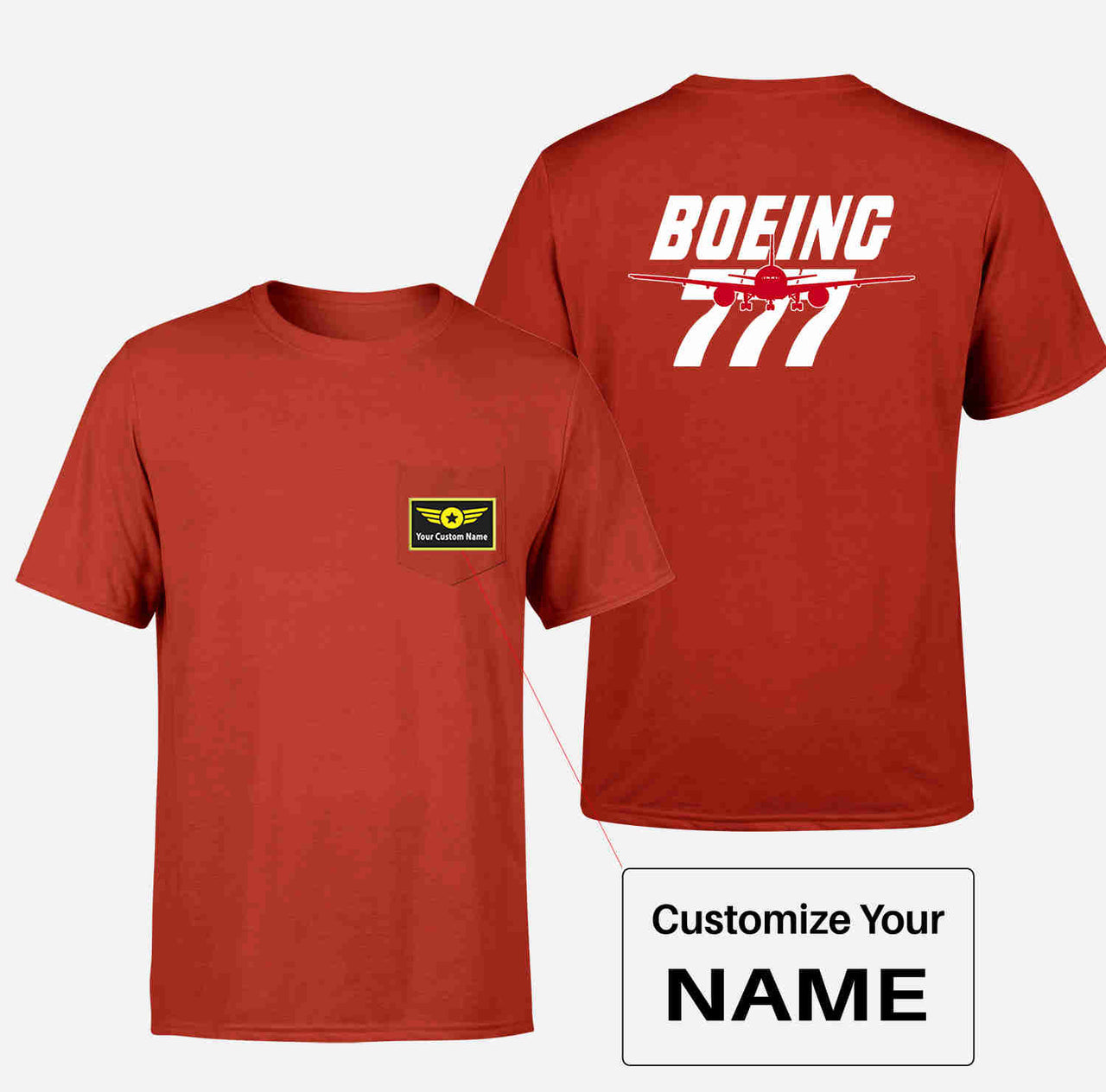 Amazing Boeing 777 Designed Pocket T-Shirts