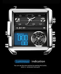 Thumbnail for Waterproof Clock Quartz Analog Digital Sport  Watches LED Aviator Watch