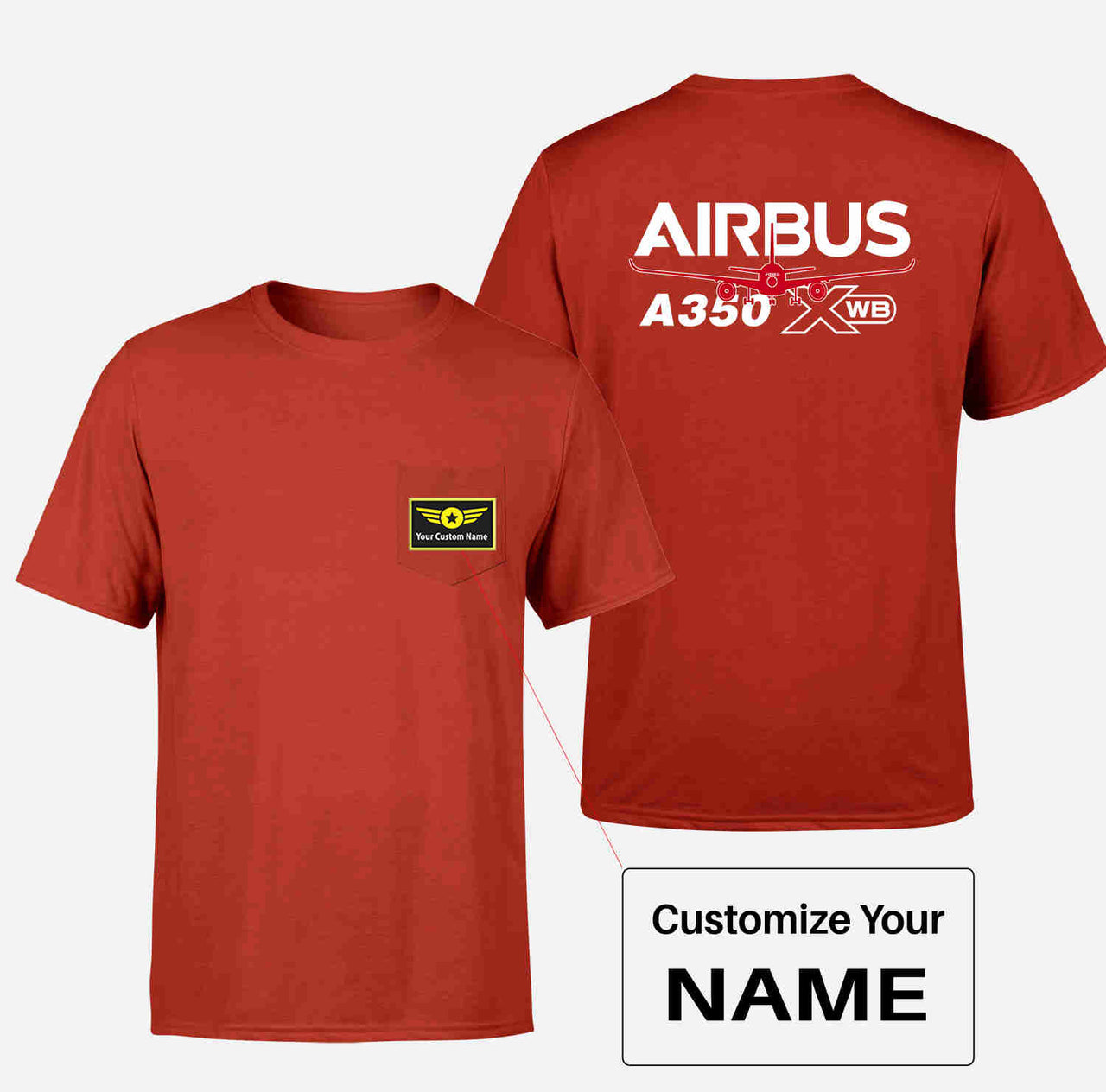 Amazing Airbus A350 XWB Designed Pocket T-Shirts