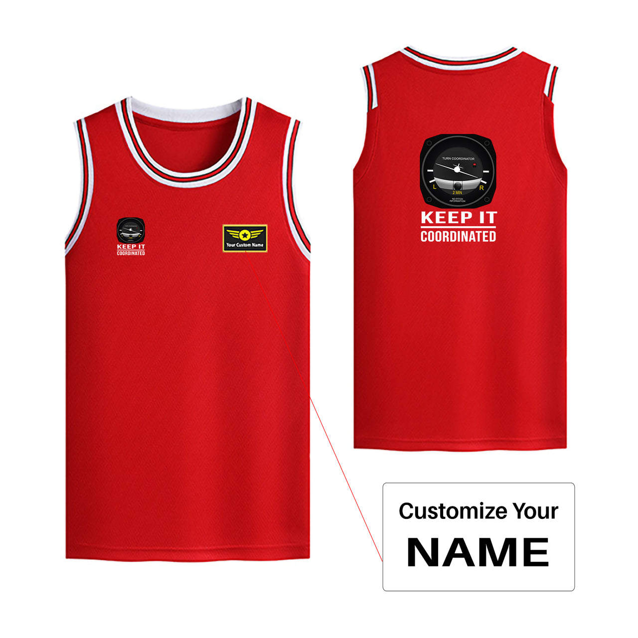 Keep It Coordinated Designed Basketball Style Sports Tank Tops