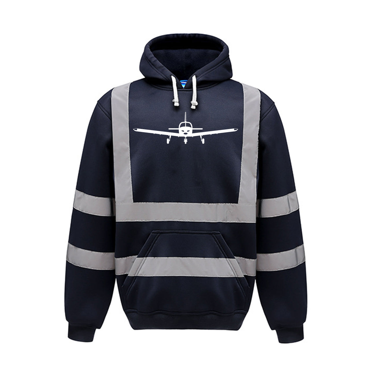 Piper PA28 Silhouette Plane Designed Reflective Hoodies