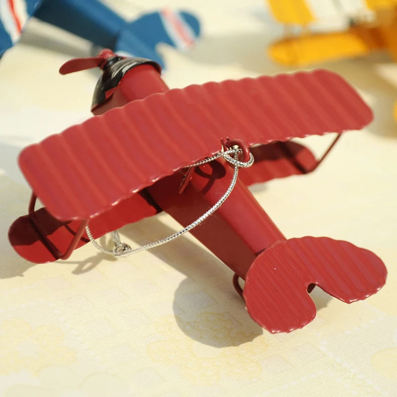 Vintage Iron Aircraft Model Retro Airplane Figurines Metal Glider Airplane  Didiseaon for Christmas Tree Ornaments