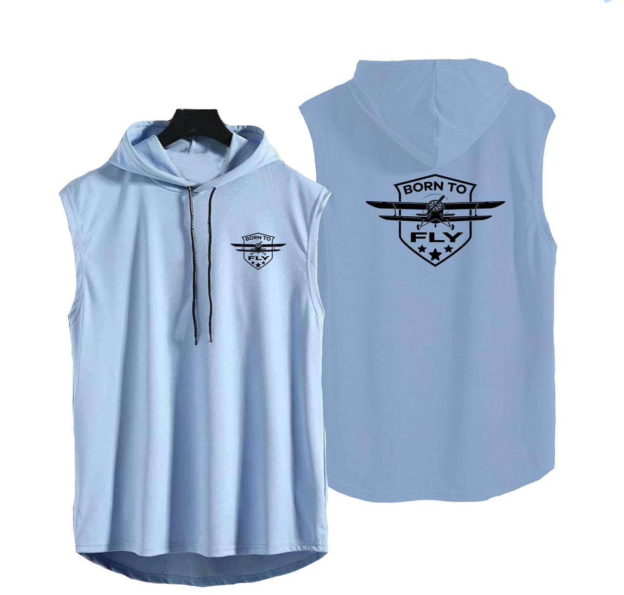 Super Born To Fly Designed Hooded Tank Tops