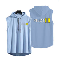 Thumbnail for Pilot & Stripes (4 Lines) Designed Hooded Tank Tops