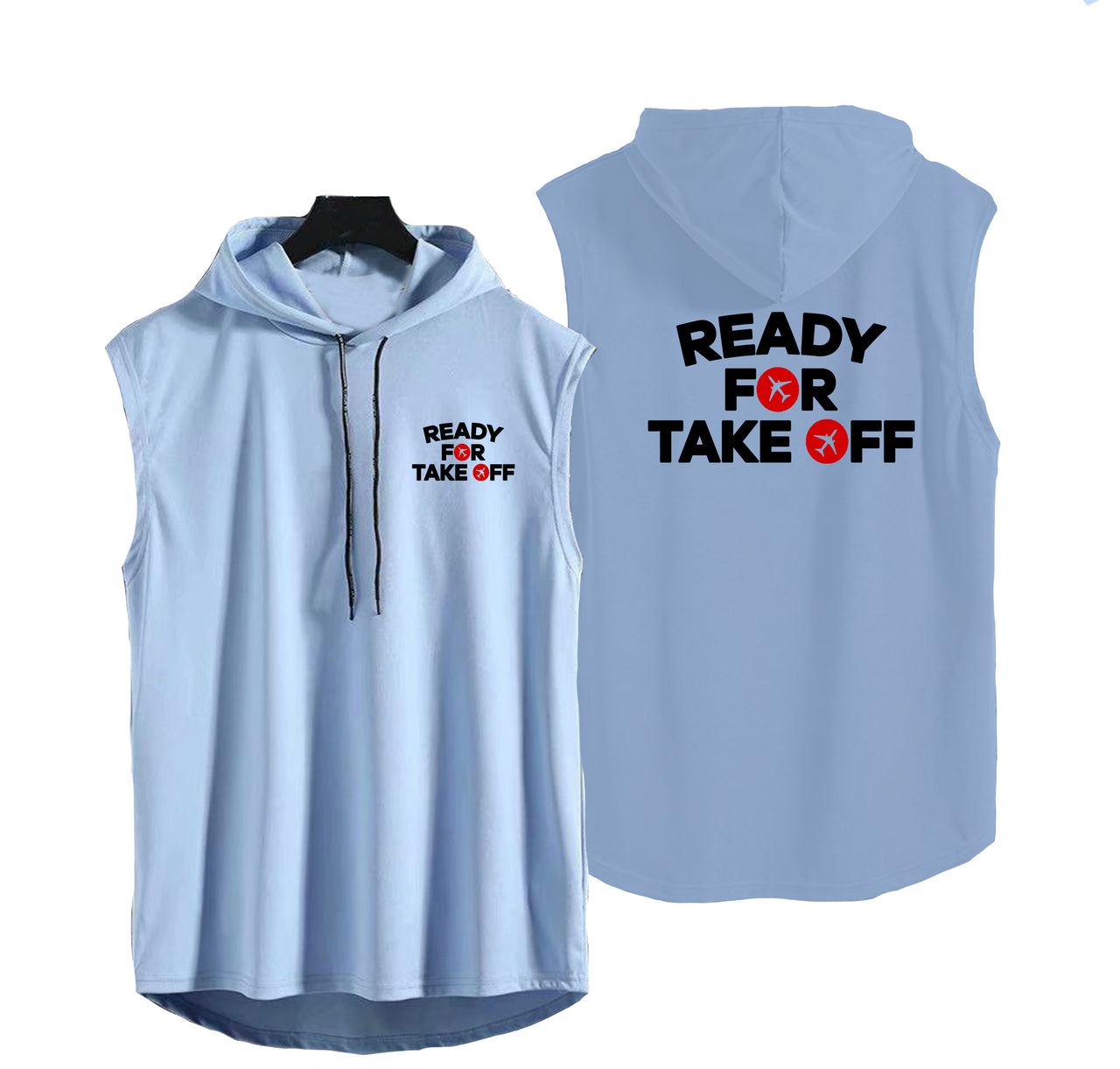 Ready For Takeoff Designed Hooded Tank Tops