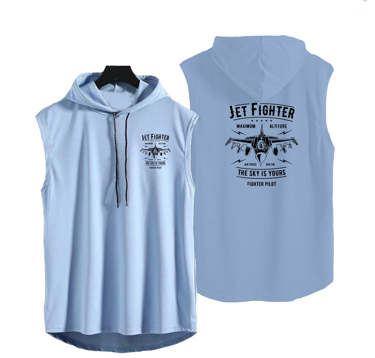 Jet Fighter - The Sky is Yours Designed Hooded Tank Tops