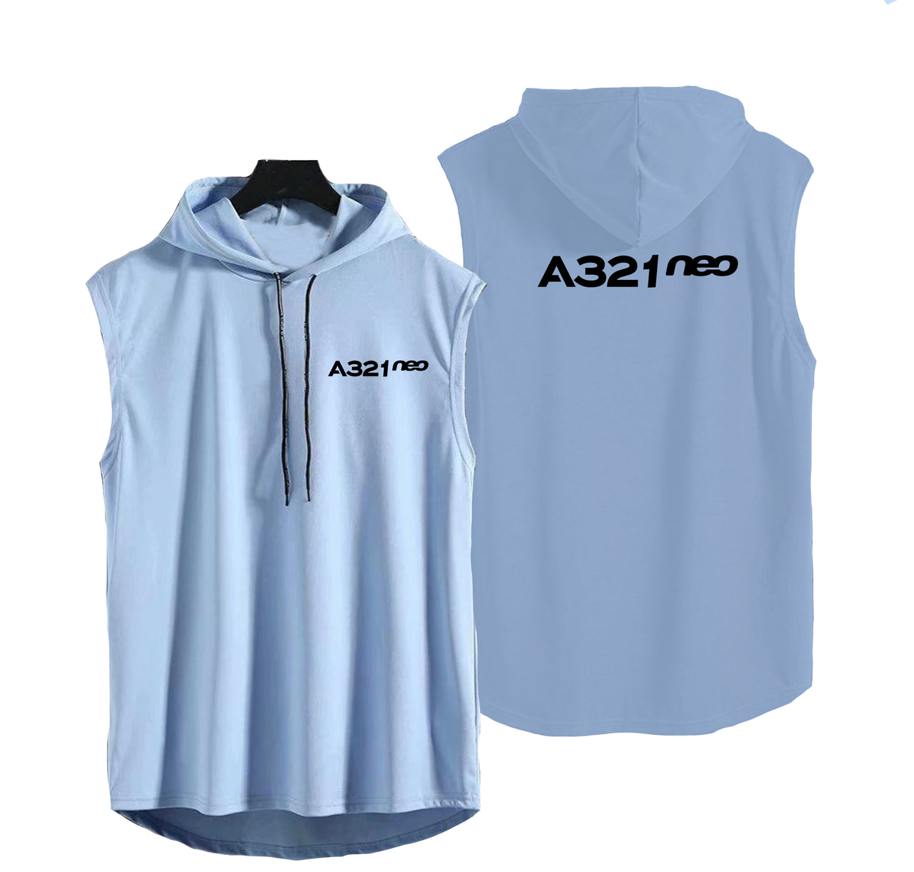 A321neo & Text Designed Hooded Tank Tops