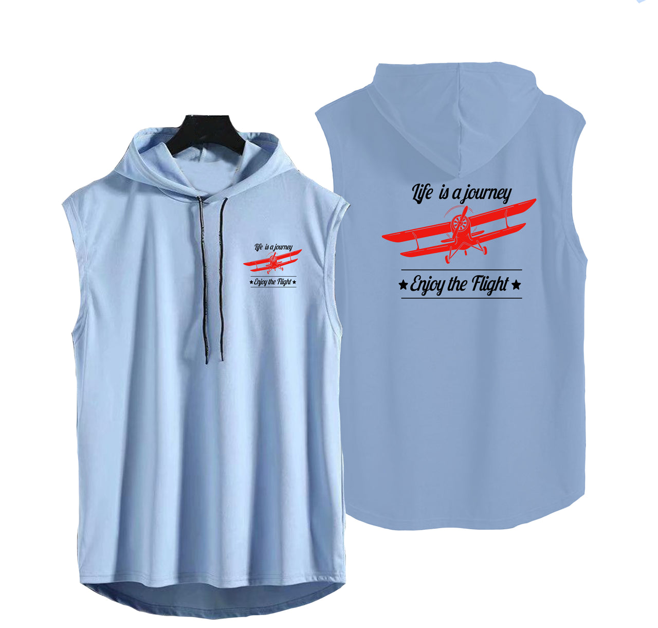 Life is a journey Enjoy the Flight Designed Hooded Tank Tops