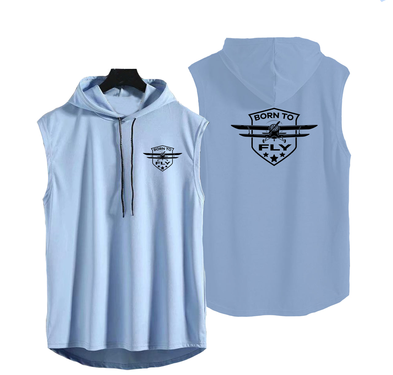 Born To Fly Designed Designed Hooded Tank Tops