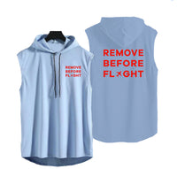 Thumbnail for Remove Before Flight Designed Hooded Tank Tops