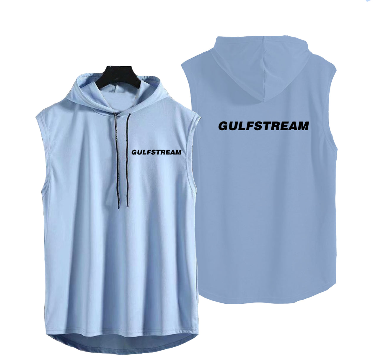 Gulfstream & Text Designed Hooded Tank Tops