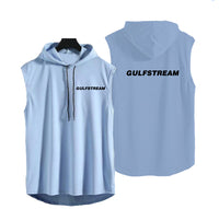 Thumbnail for Gulfstream & Text Designed Hooded Tank Tops