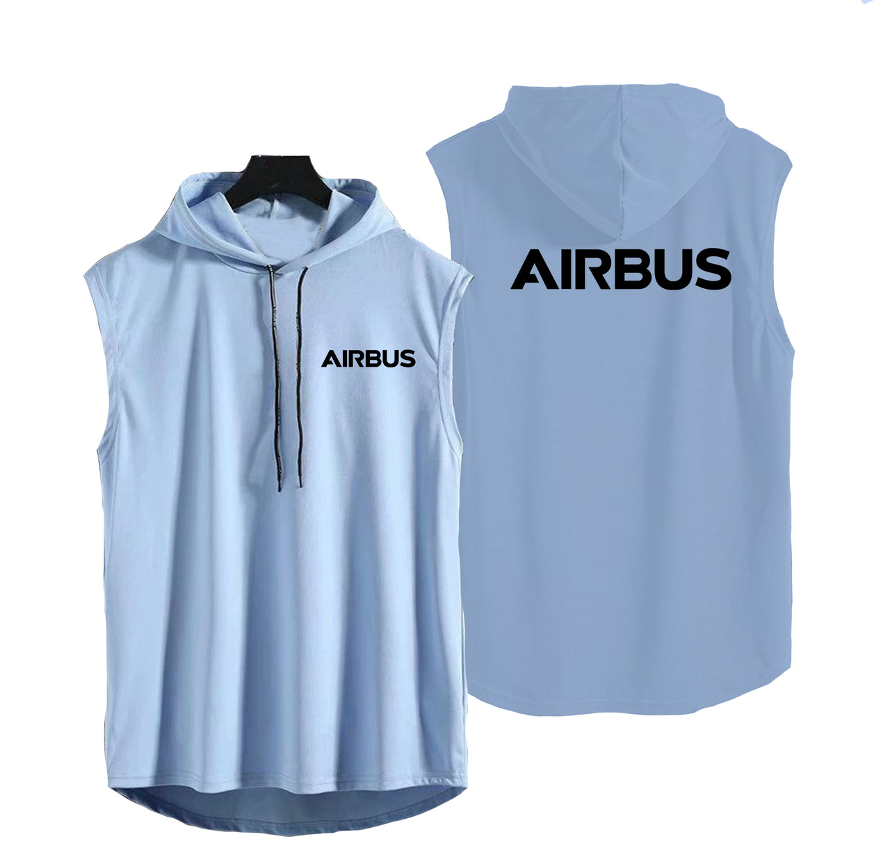 Airbus & Text Designed Hooded Tank Tops