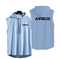 Thumbnail for Airbus & Text Designed Hooded Tank Tops