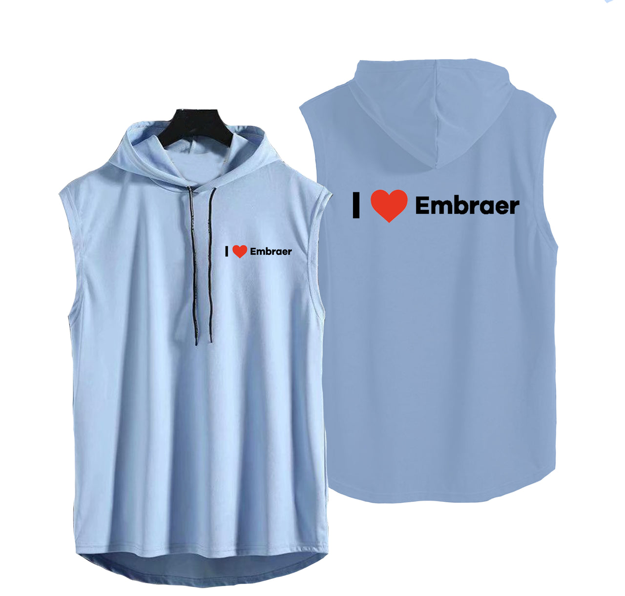 I Love Embraer Designed Hooded Tank Tops