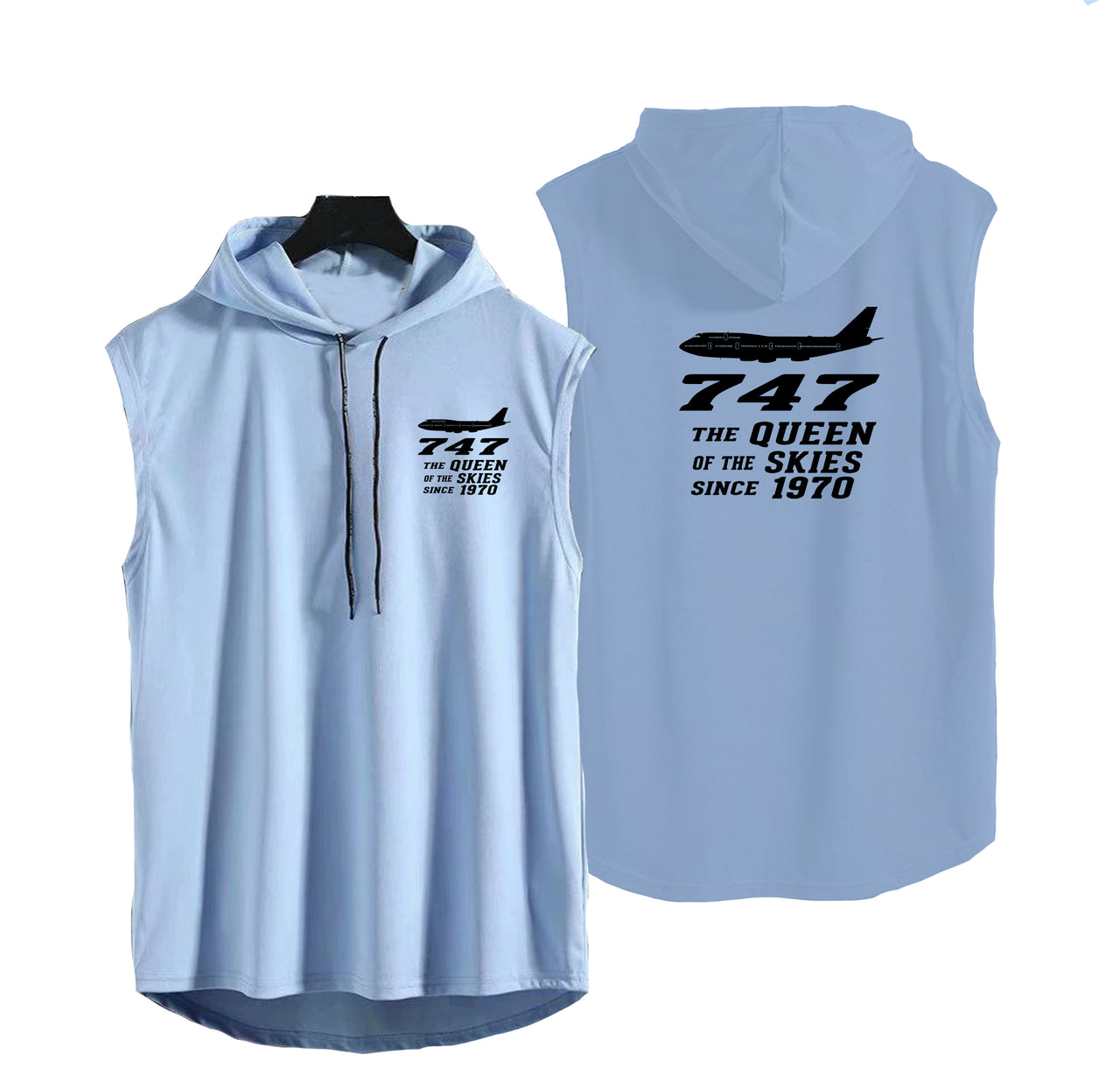 Boeing 747 - Queen of the Skies (2) Designed Hooded Tank Tops