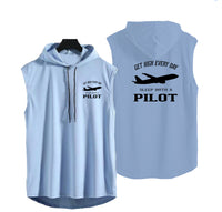 Thumbnail for Get High Every Day Sleep With A Pilot Designed Hooded Tank Tops