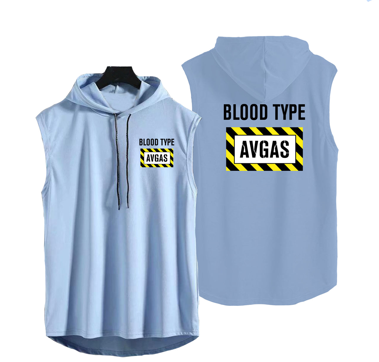 Blood Type AVGAS Designed Hooded Tank Tops