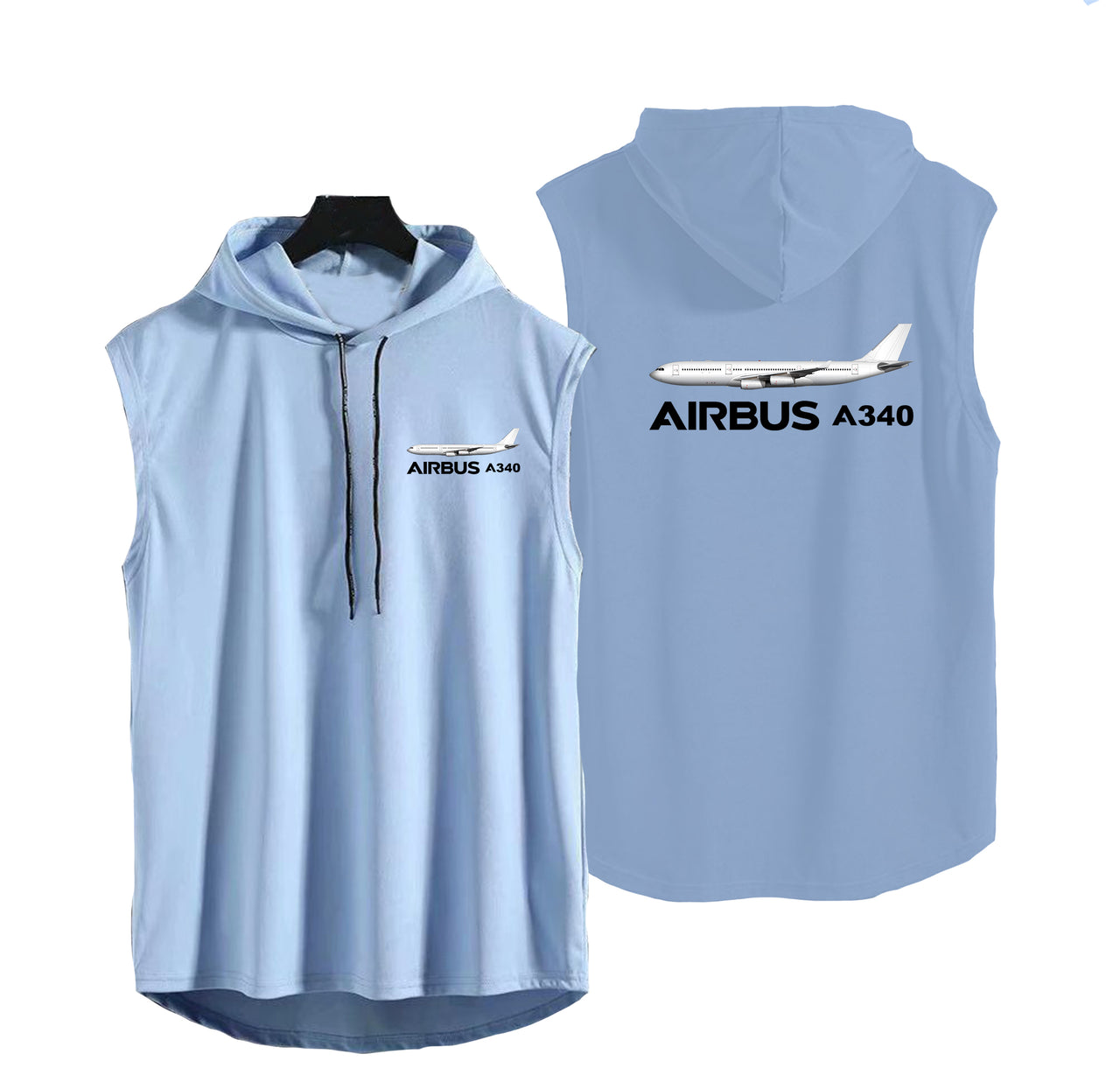 The Airbus A340 Designed Hooded Tank Tops