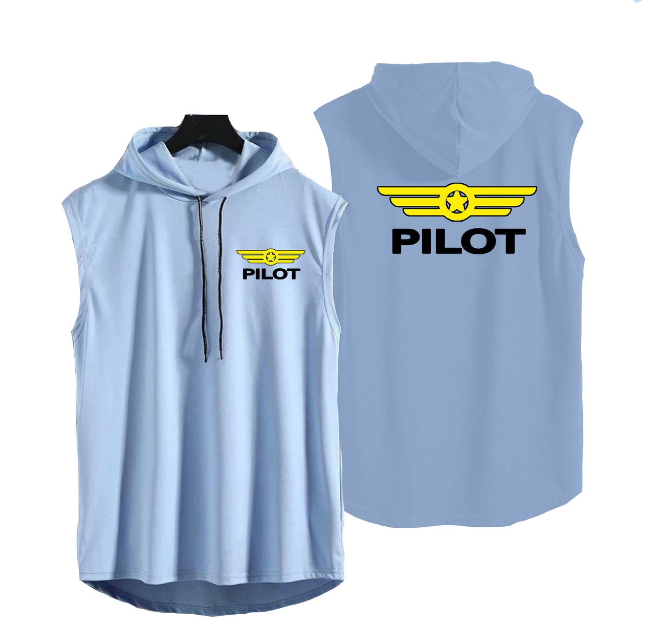 Pilot & Badge Designed Hooded Tank Tops