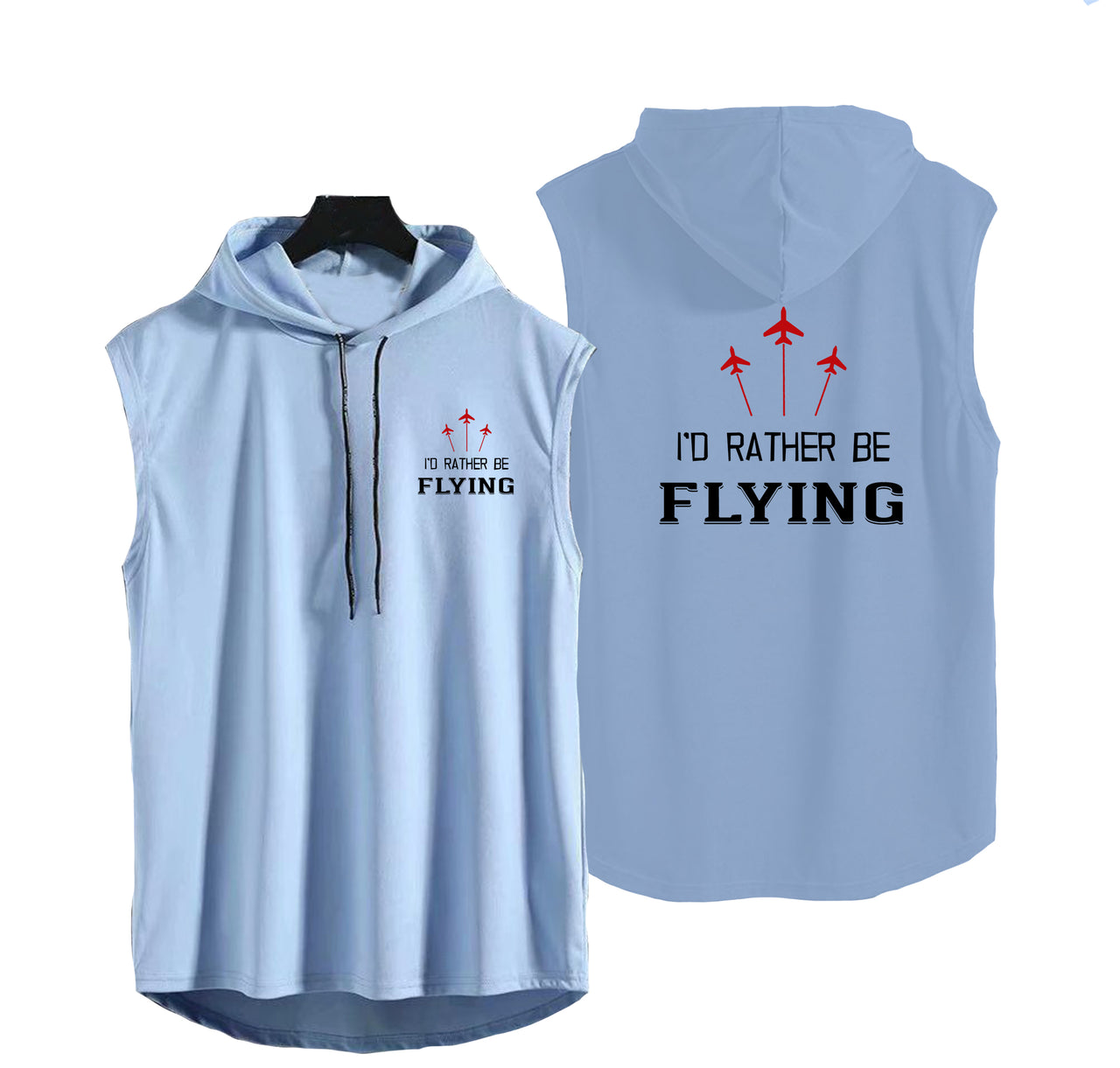 I'D Rather Be Flying Designed Hooded Tank Tops