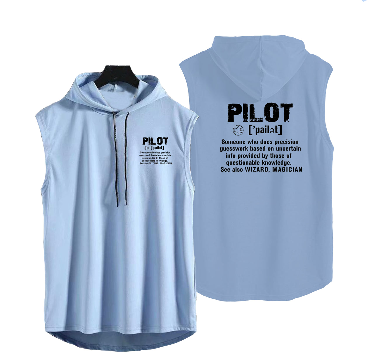 Pilot [Noun] Designed Hooded Tank Tops