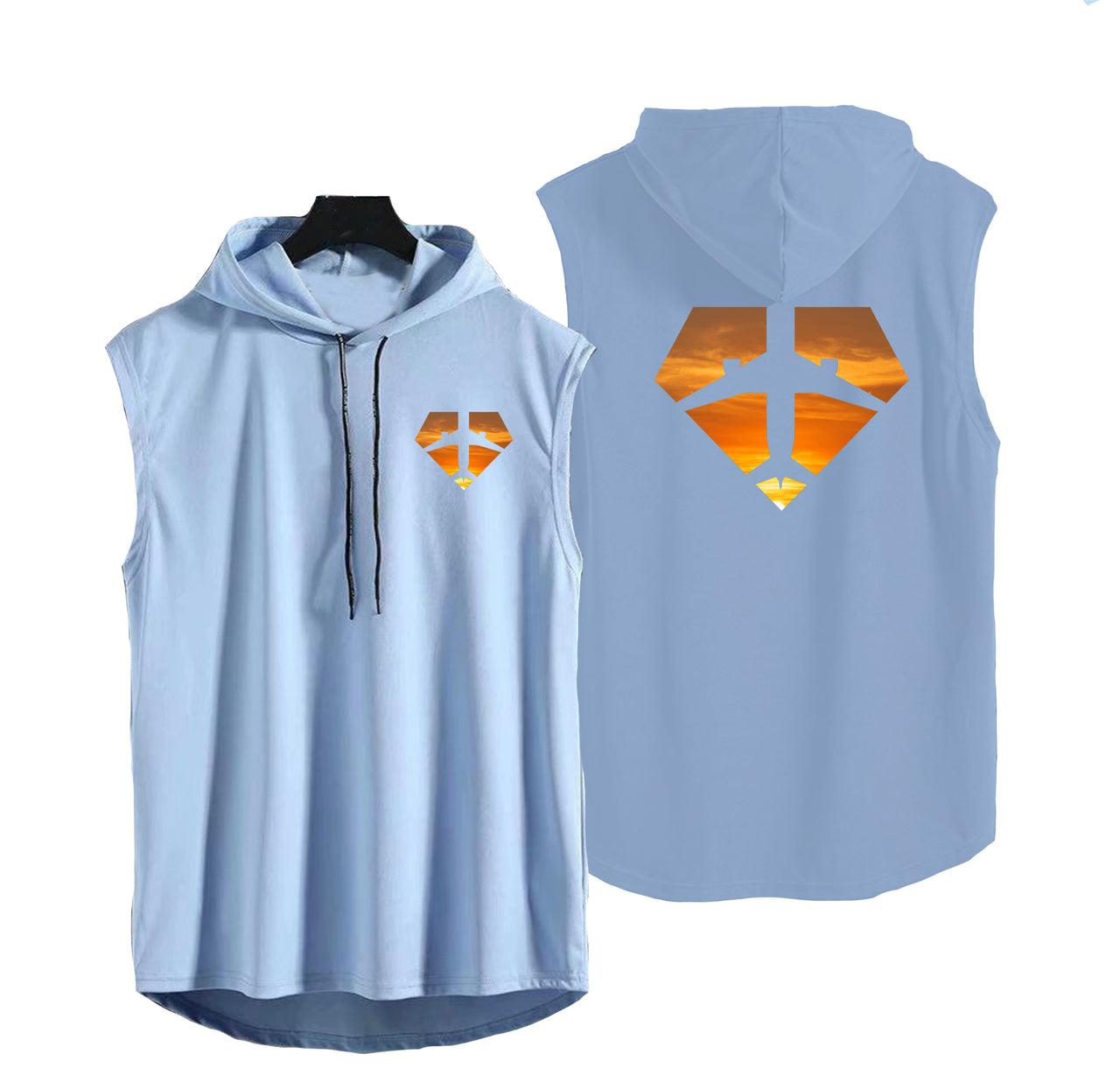 Supermen of The Skies (Sunset) Designed Hooded Tank Tops