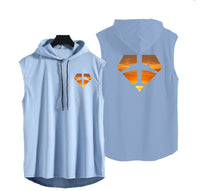 Thumbnail for Supermen of The Skies (Sunset) Designed Hooded Tank Tops