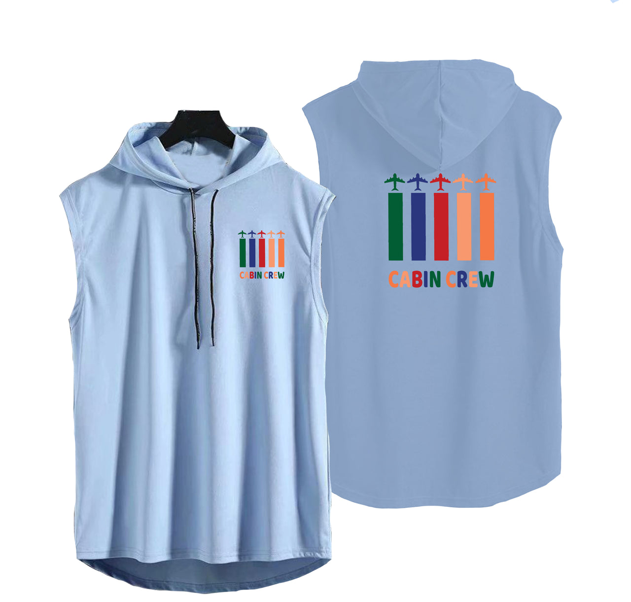 Colourful Cabin Crew Designed Hooded Tank Tops