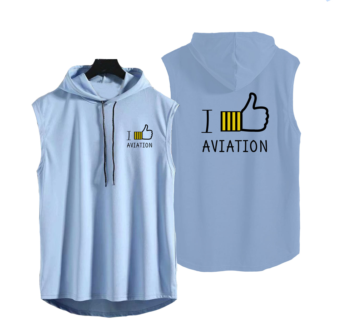 I Like Aviation Designed Hooded Tank Tops