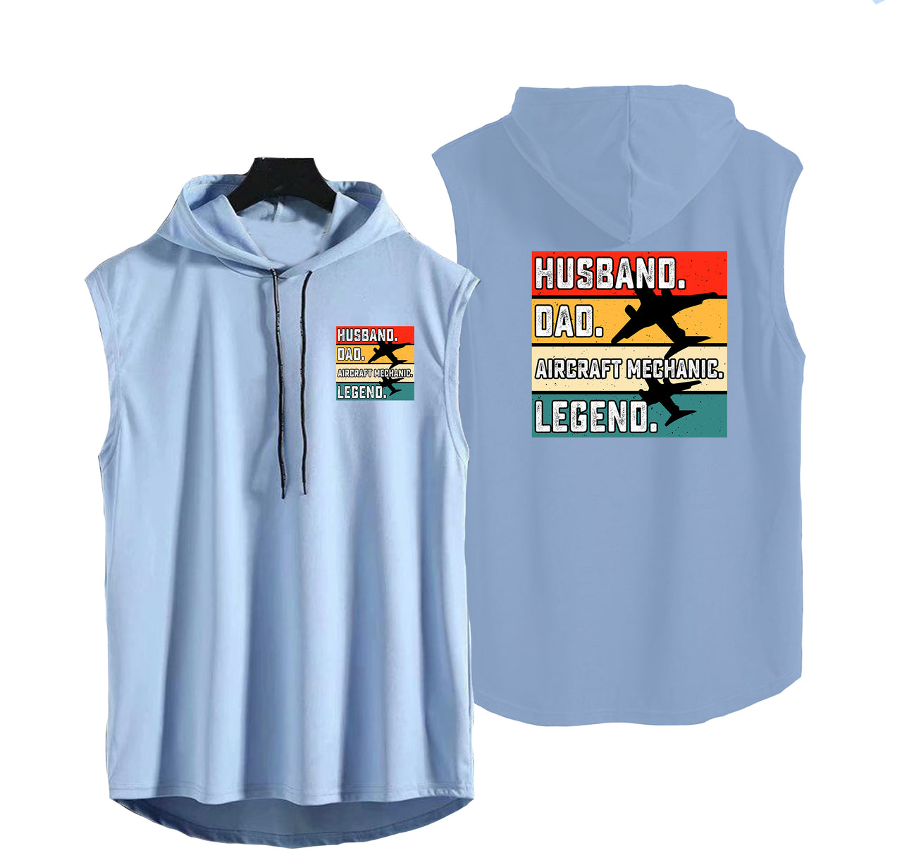 Husband & Dad & Aircraft Mechanic & Legend Designed Hooded Tank Tops