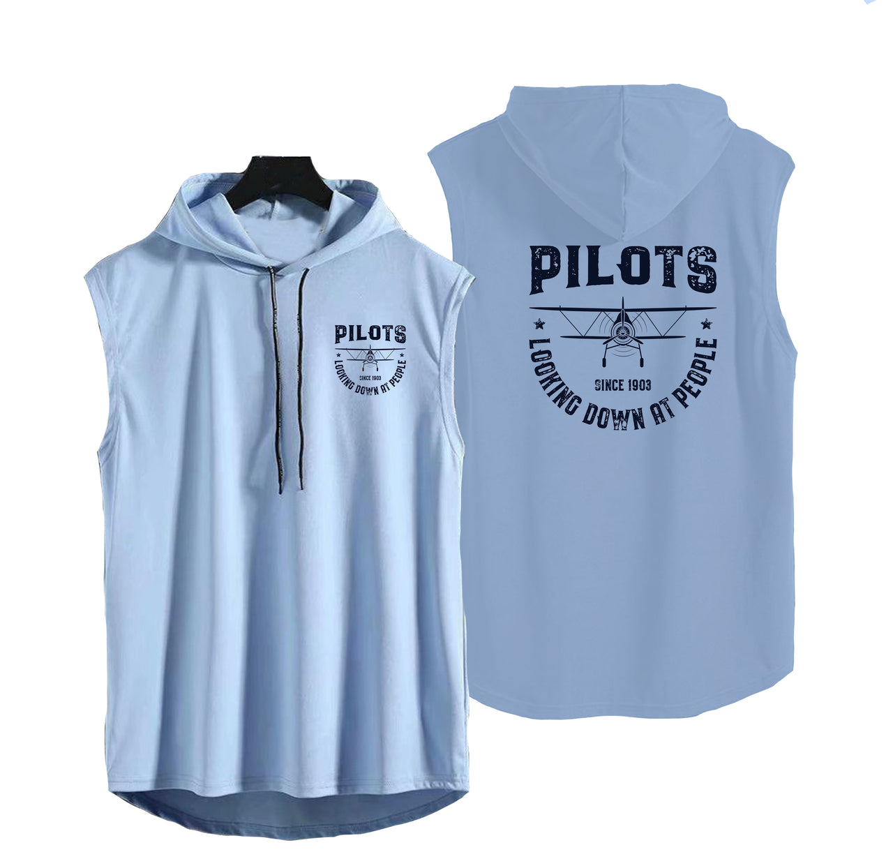 Pilots Looking Down at People Since 1903 Designed Hooded Tank Tops